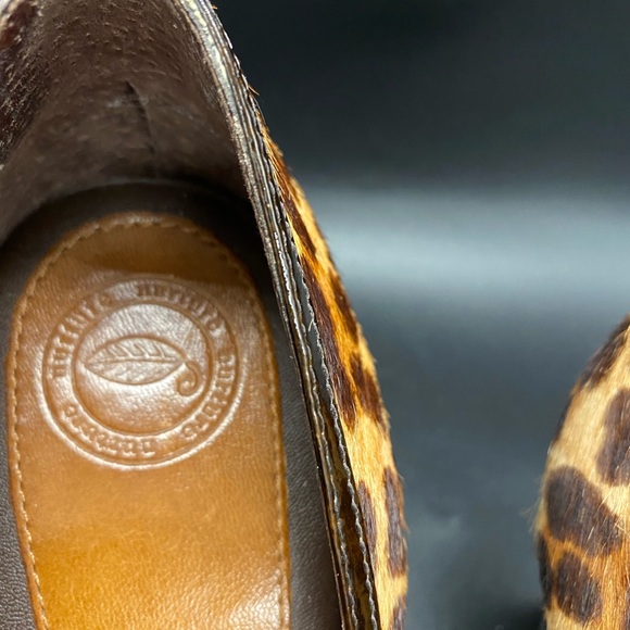 🍂🍁Nurture Women’s Sandee PeepToe Pump Brown Leopard Calf Hair Leather 8.5 - Picture 8 of 8